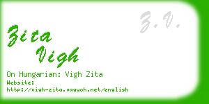 zita vigh business card